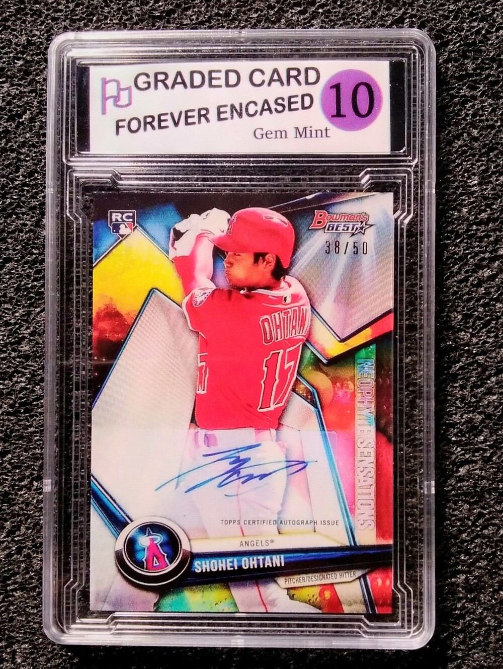 Shohei Ohtani Bowman’s Best Neon Phenom Autograph Baseball Card